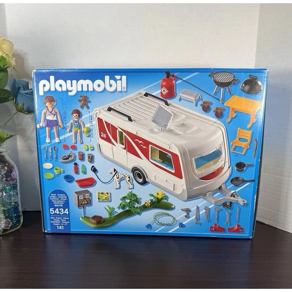 Playmobil 5434 Summer Fun Camping Family Caravan Play Set 